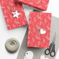 Home Decor 29'' x 72" / Matte Red Frosted Foliage Gift Wrap Papers