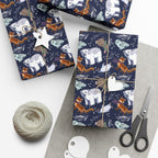 Home Decor 29'' x 72" / Matte Winter Animals Gift Wrap Papers