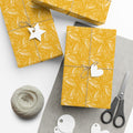 Home Decor 29'' x 72" / Matte Yellow Frosted Foliage Gift Wrap Papers