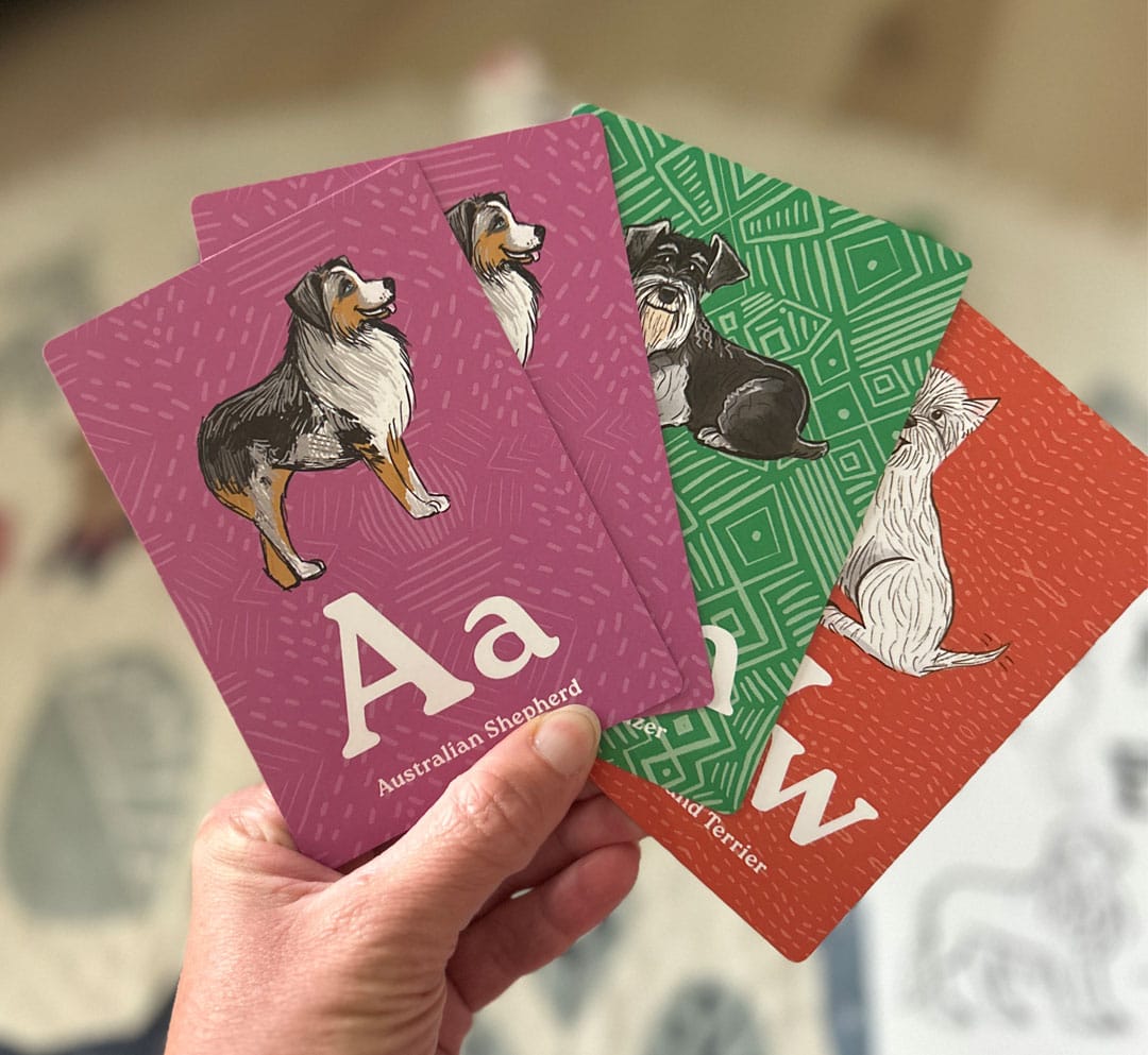 Matching Card Game Dog Breed ABC Preschool Matching Game