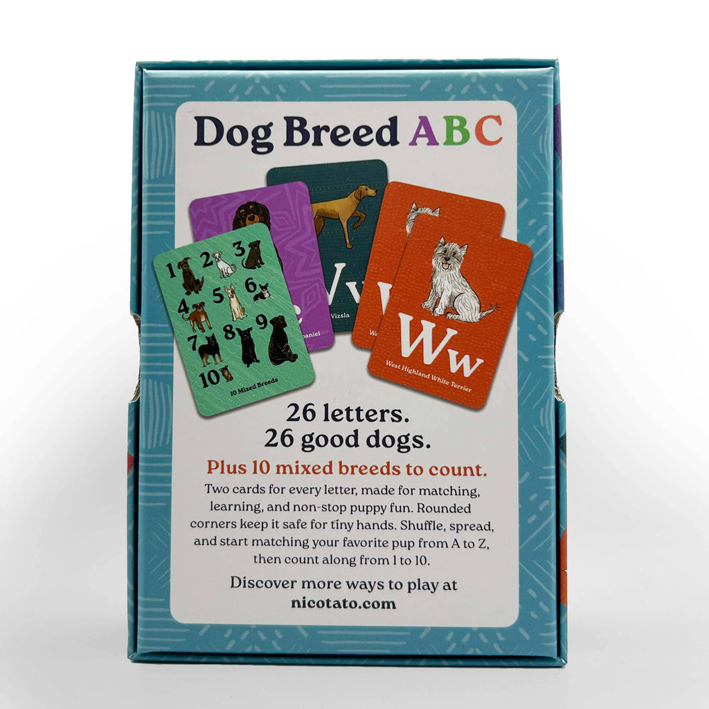 Matching Card Game Dog Breed ABC Preschool Matching Game