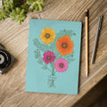 Paper products 100 pages (50 sheets) / Ruled line / 5.75" x 8" Cosmo Flower Journal - October Birth flower - Personalizable Softcover Journal