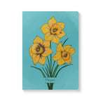 Paper products 100 pages (50 sheets) / Ruled line / 5.75" x 8" Daffodil Flower Journal - March Birth flower - Personalizable Softcover Journal
