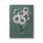 Paper products 100 pages (50 sheets) / Ruled line / 5.75" x 8" Daisy Flower Journal - April Birth flower - Personalizable Softcover Journal