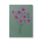 Paper products 200 pages (100 sheets) / Ruled line / 5.75" x 8" Aster Flower Journal - September Birth flower - Personalizable Softcover Journal