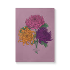 Paper products 200 pages (100 sheets) / Ruled line / 5.75" x 8" Chrysanthemum Flower Journal - November Birth flower - Personalizable Softcover Journal