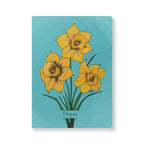 Paper products 200 pages (100 sheets) / Ruled line / 5.75" x 8" Daffodil Flower Journal - March Birth flower - Personalizable Softcover Journal