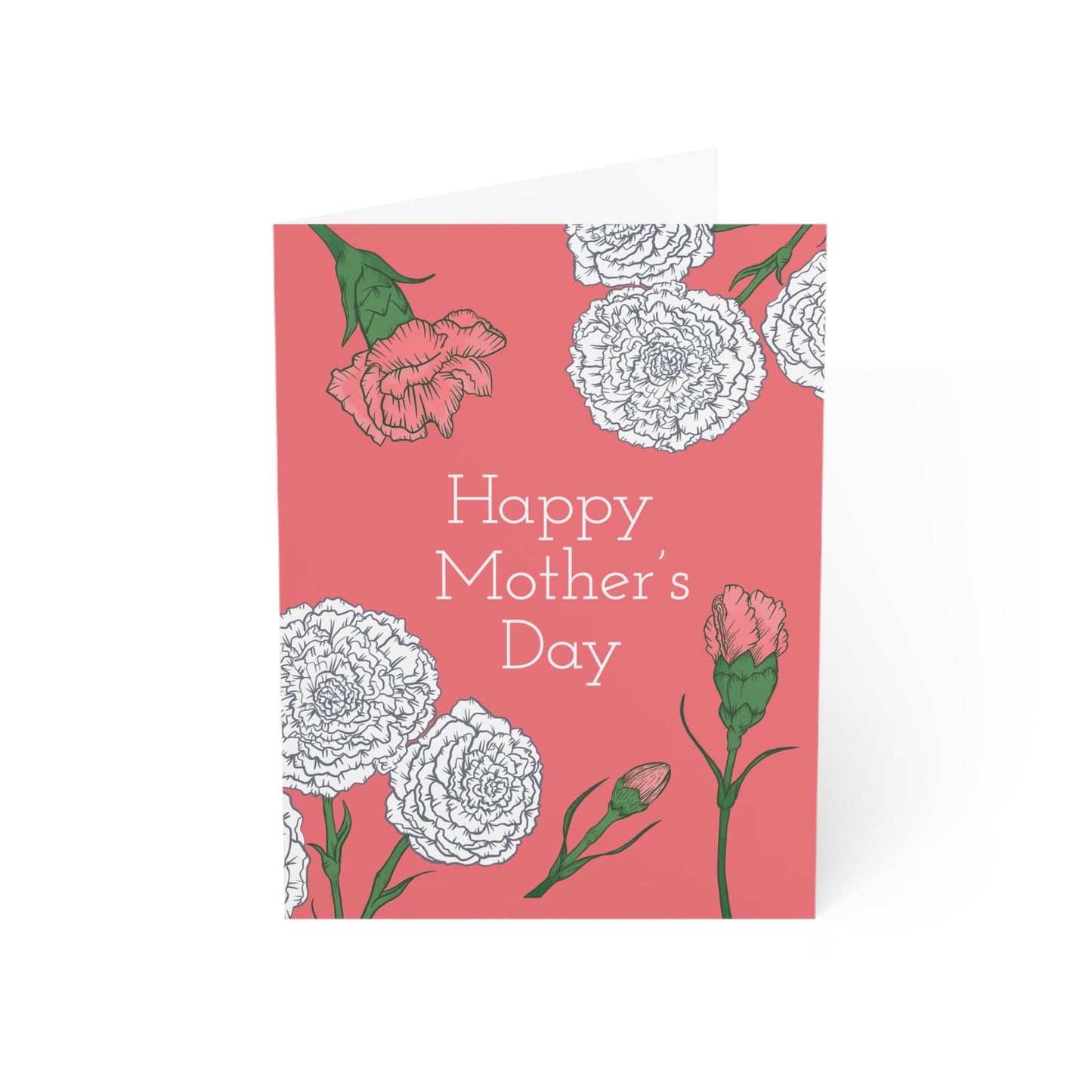 Paper products 4.6" x 6.25" (Vertical) / Uncoated / 1 pc Mother's Day Carnations Greeting Cards