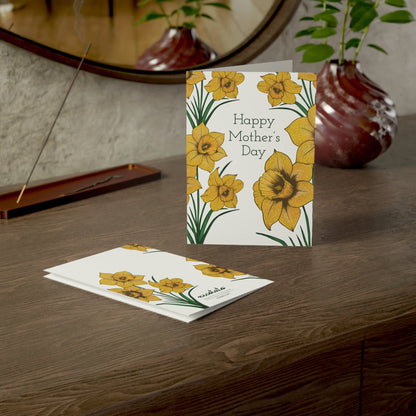 Paper products 5" x 7" (Vertical) / Uncoated / 1 pc Mother's Day Daffodil Greeting Cards