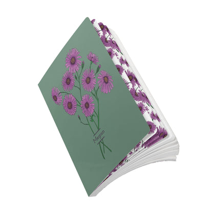Paper products Aster Flower Journal - September Birth flower - Personalizable Softcover Journal