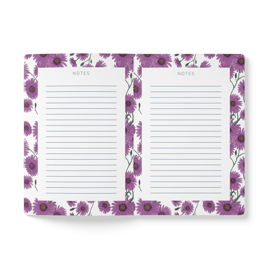 Paper products Aster Flower Journal - September Birth flower - Personalizable Softcover Journal