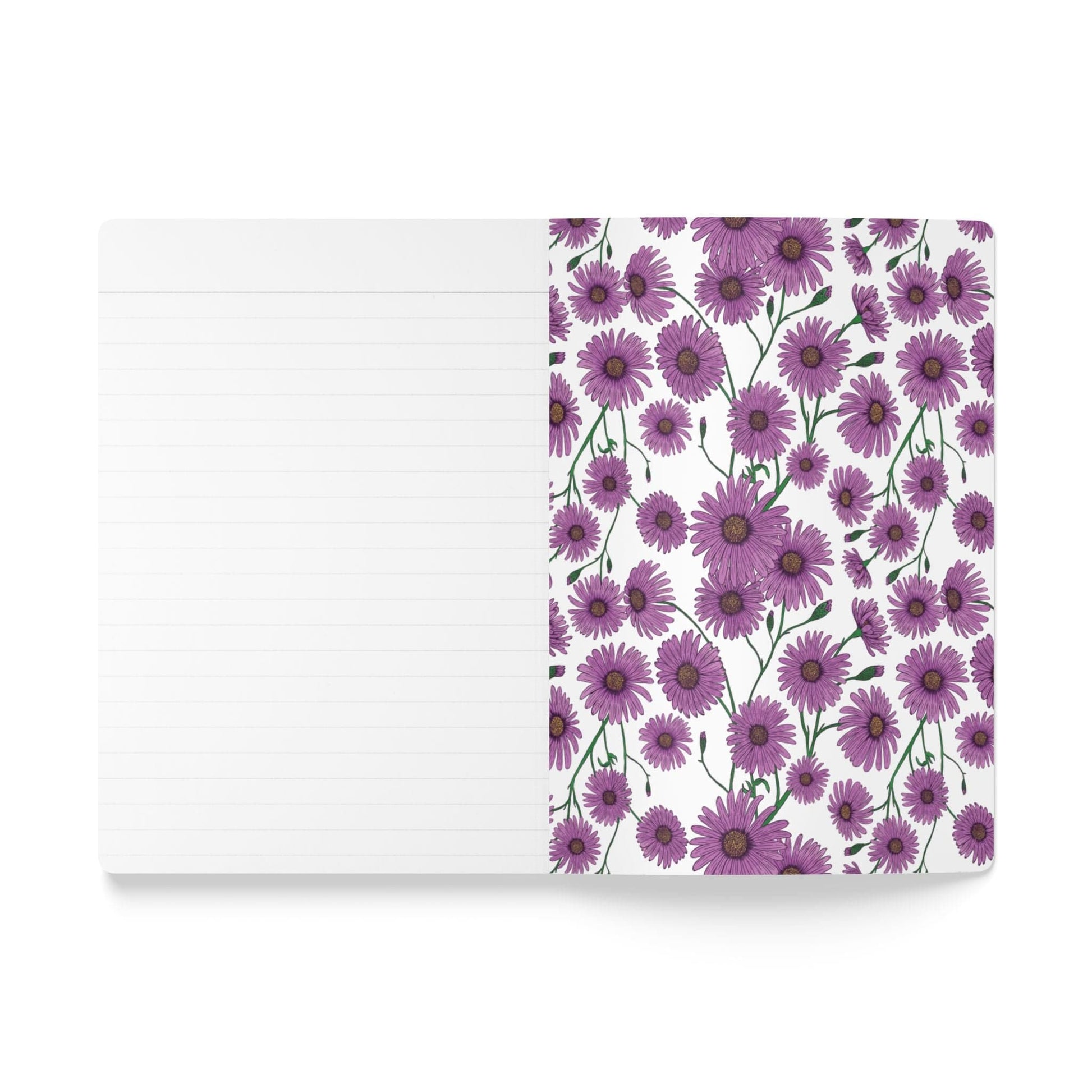 Paper products Aster Flower Journal - September Birth flower - Personalizable Softcover Journal