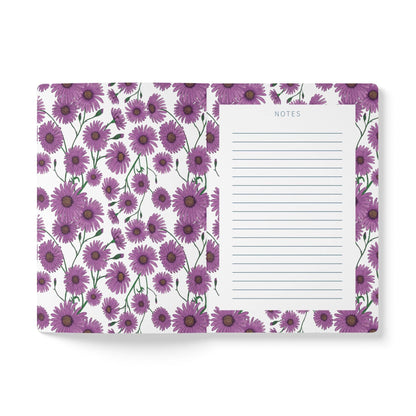 Paper products Aster Flower Journal - September Birth flower - Personalizable Softcover Journal
