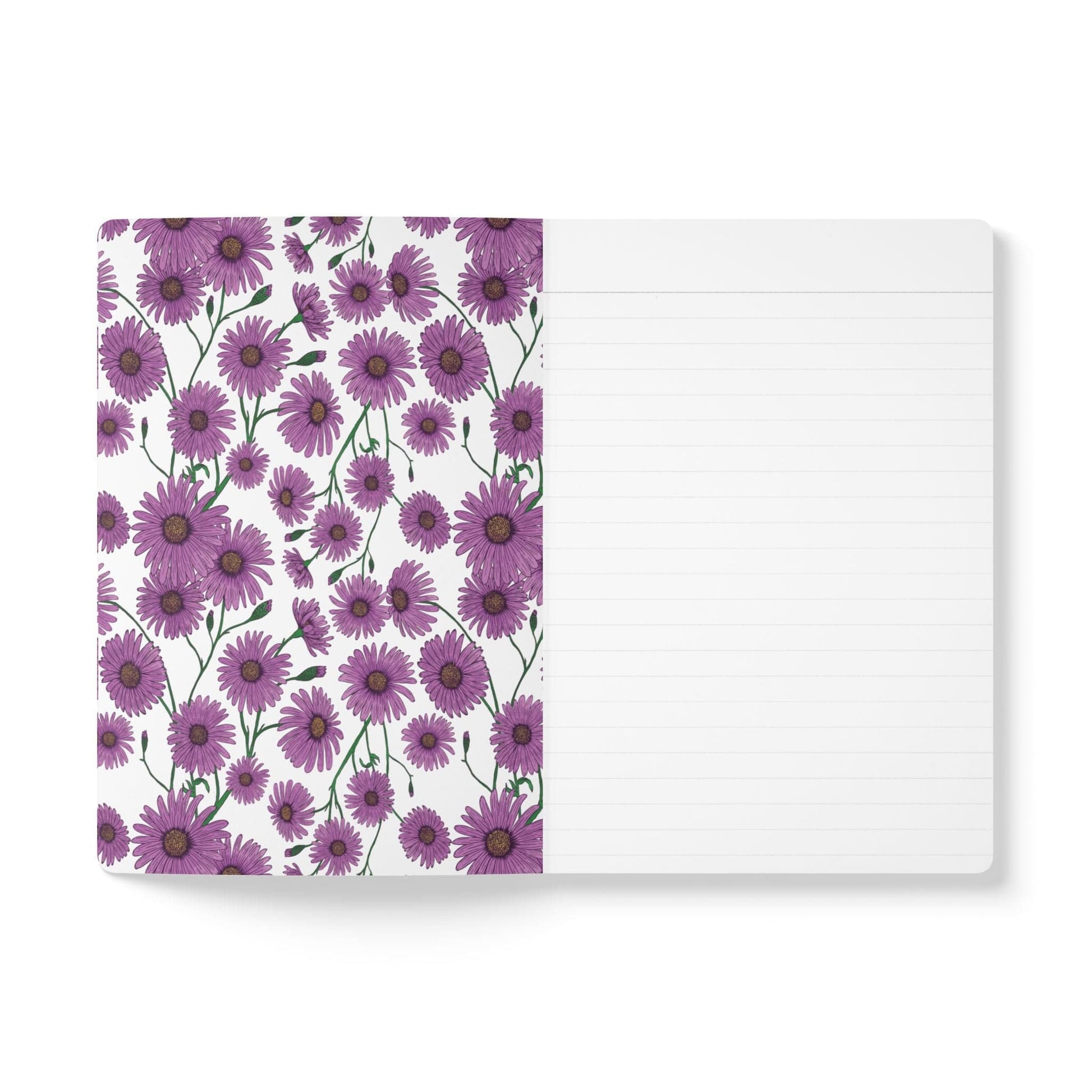 Paper products Aster Flower Journal - September Birth flower - Personalizable Softcover Journal