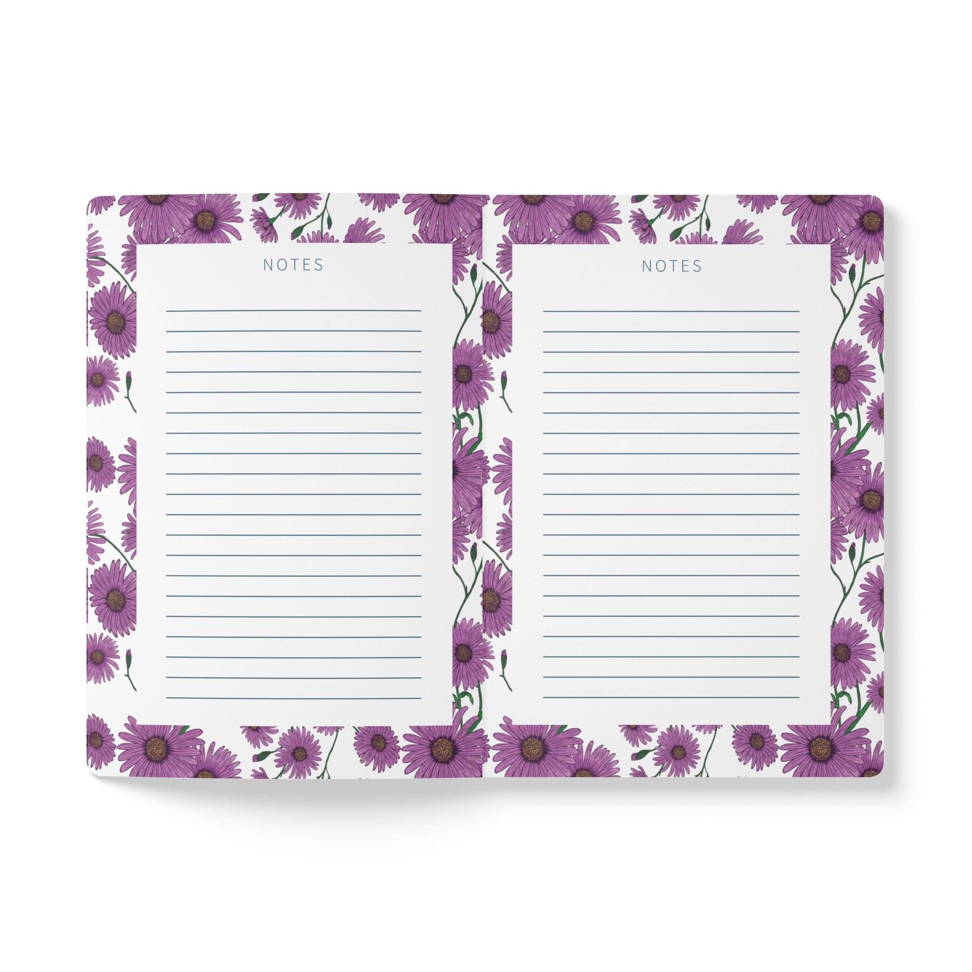 Paper products Aster Flower Journal - September Birth flower - Personalizable Softcover Journal