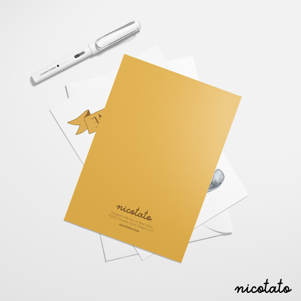 Paper products Big Love – Humpback Whale Greeting Card (Yellow Banner) - Blank inside