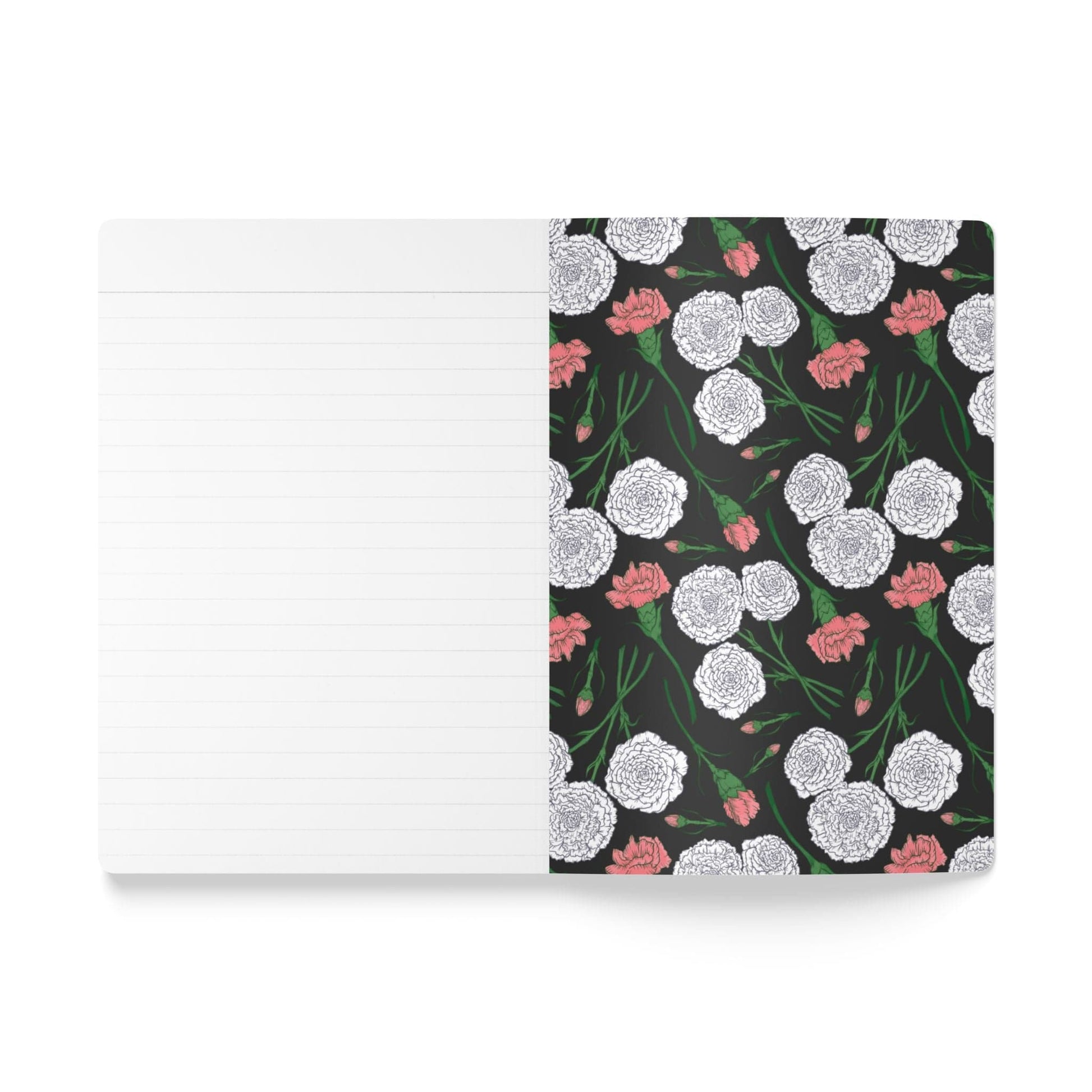 Paper products Carnations Journal - January Birth Flower - Personalizable Softcover Journal with Inside Prints