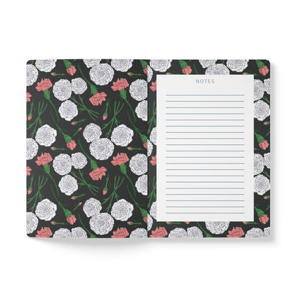 Paper products Carnations Journal - January Birth Flower - Personalizable Softcover Journal with Inside Prints