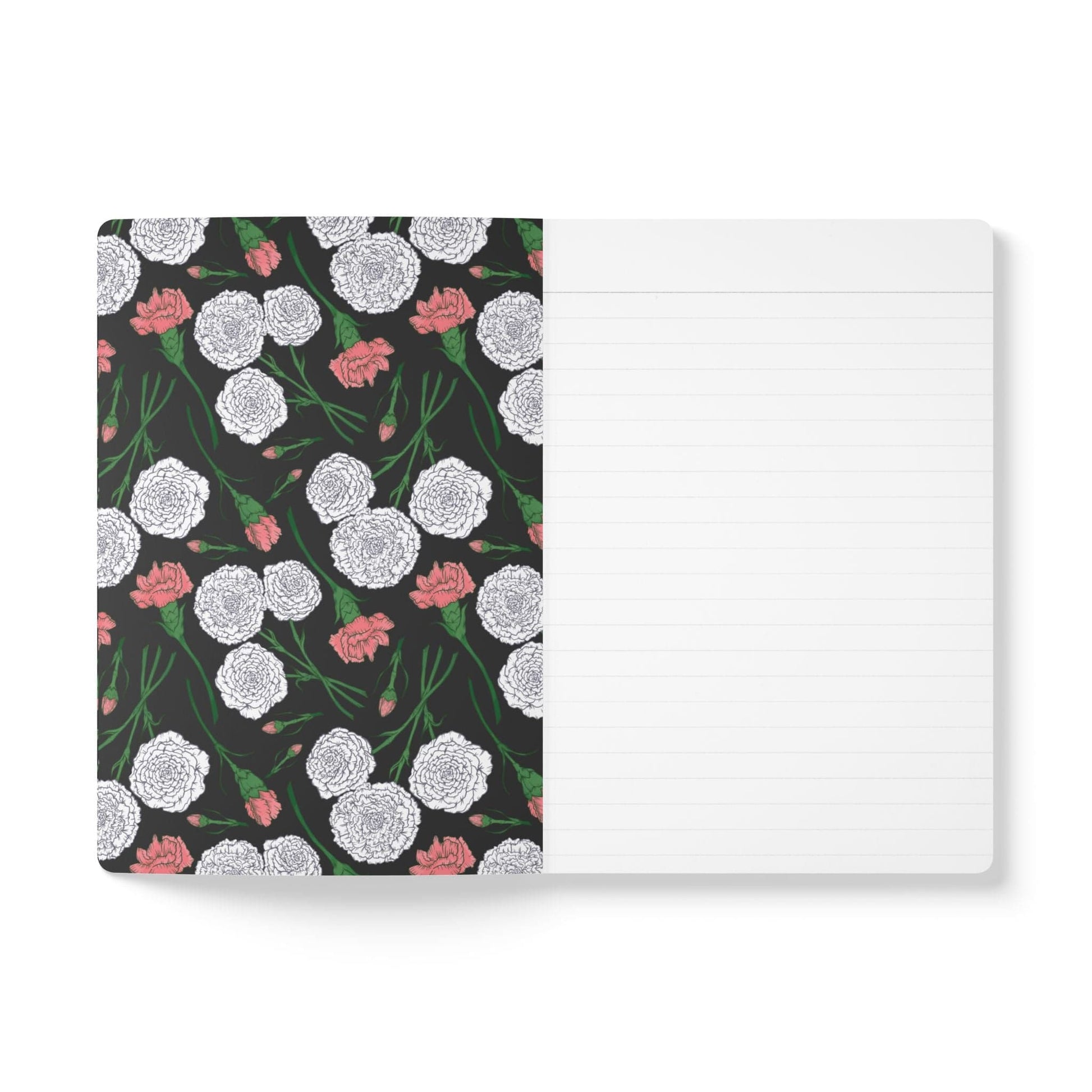 Paper products Carnations Journal - January Birth Flower - Personalizable Softcover Journal with Inside Prints