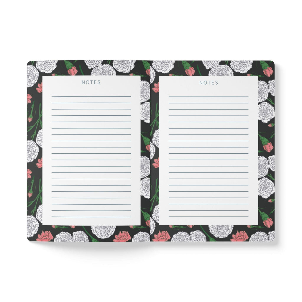 Paper products Carnations Journal - January Birth Flower - Personalizable Softcover Journal with Inside Prints
