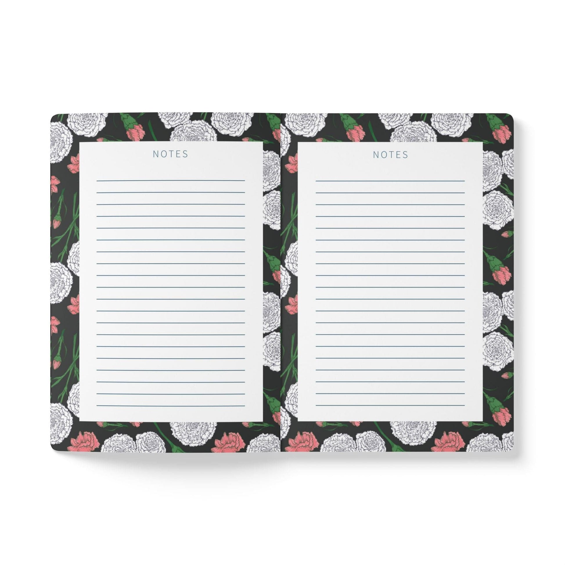 Paper products Carnations Journal - January Birth Flower - Personalizable Softcover Journal with Inside Prints