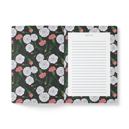 Paper products Carnations Journal - January Birth Flower - Personalizable Softcover Journal with Inside Prints