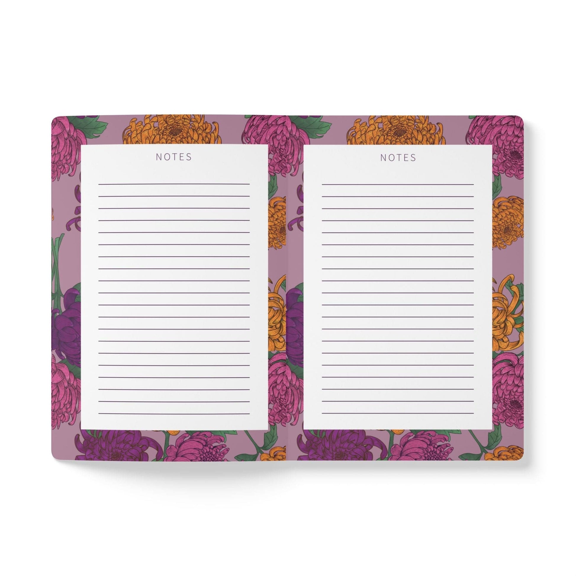 Paper products Chrysanthemum Flower Journal - November Birth flower - Personalizable Softcover Journal
