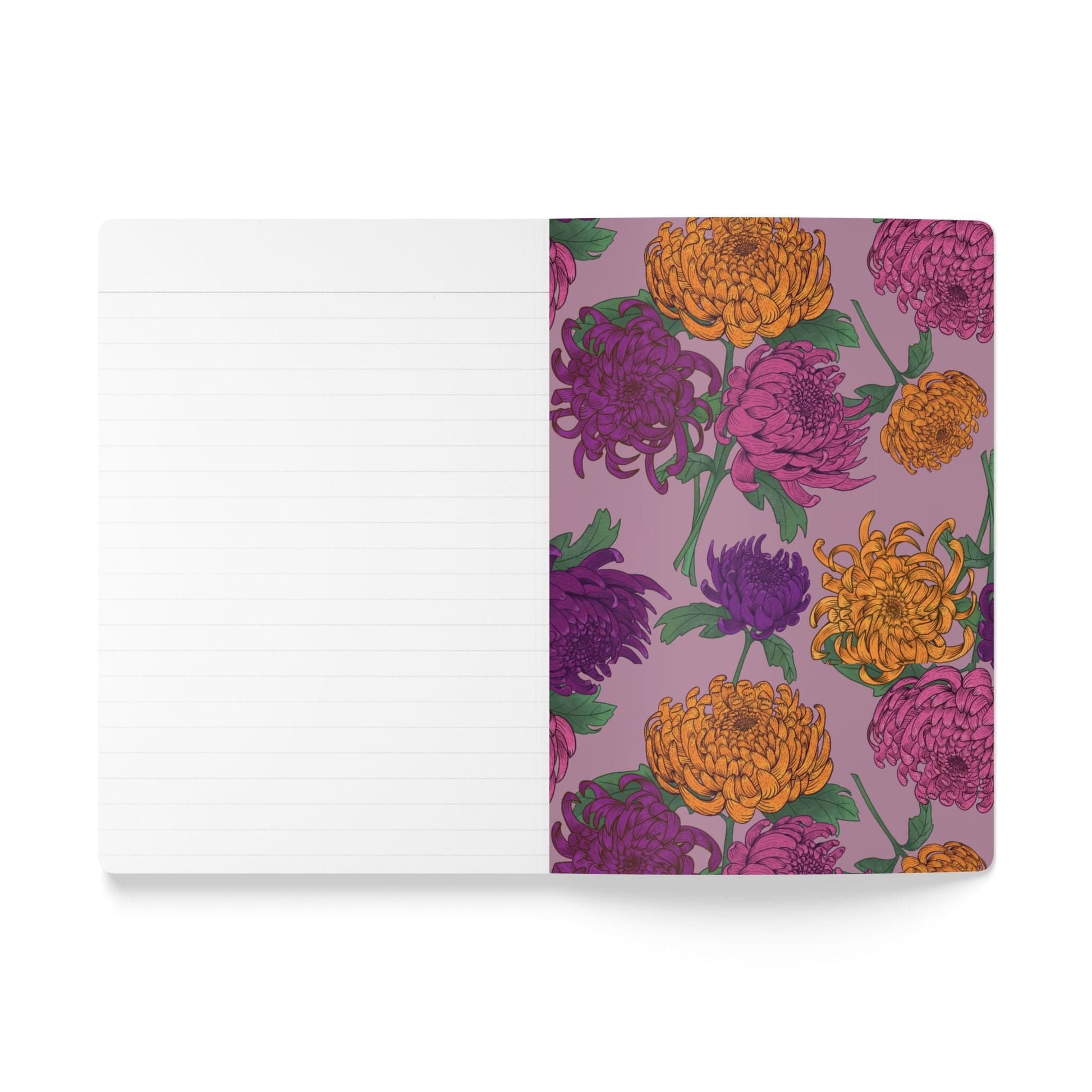 Paper products Chrysanthemum Flower Journal - November Birth flower - Personalizable Softcover Journal