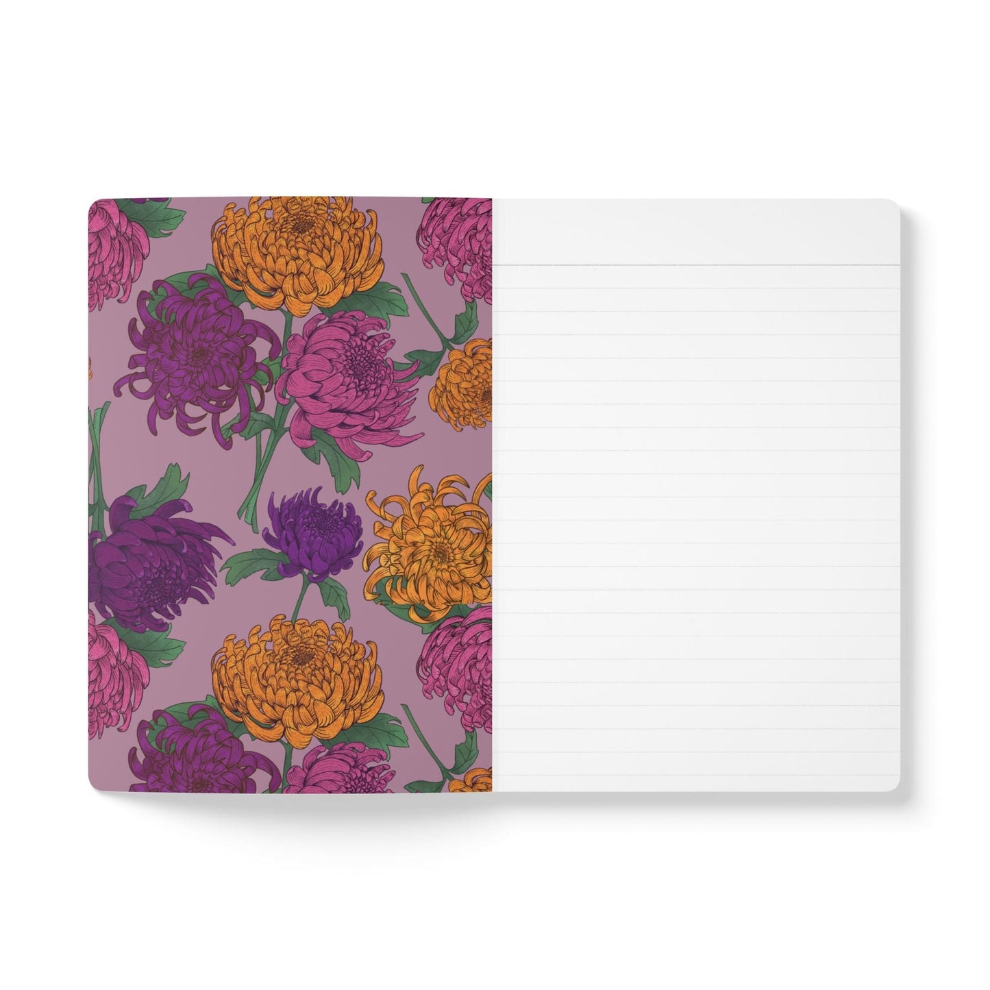 Paper products Chrysanthemum Flower Journal - November Birth flower - Personalizable Softcover Journal