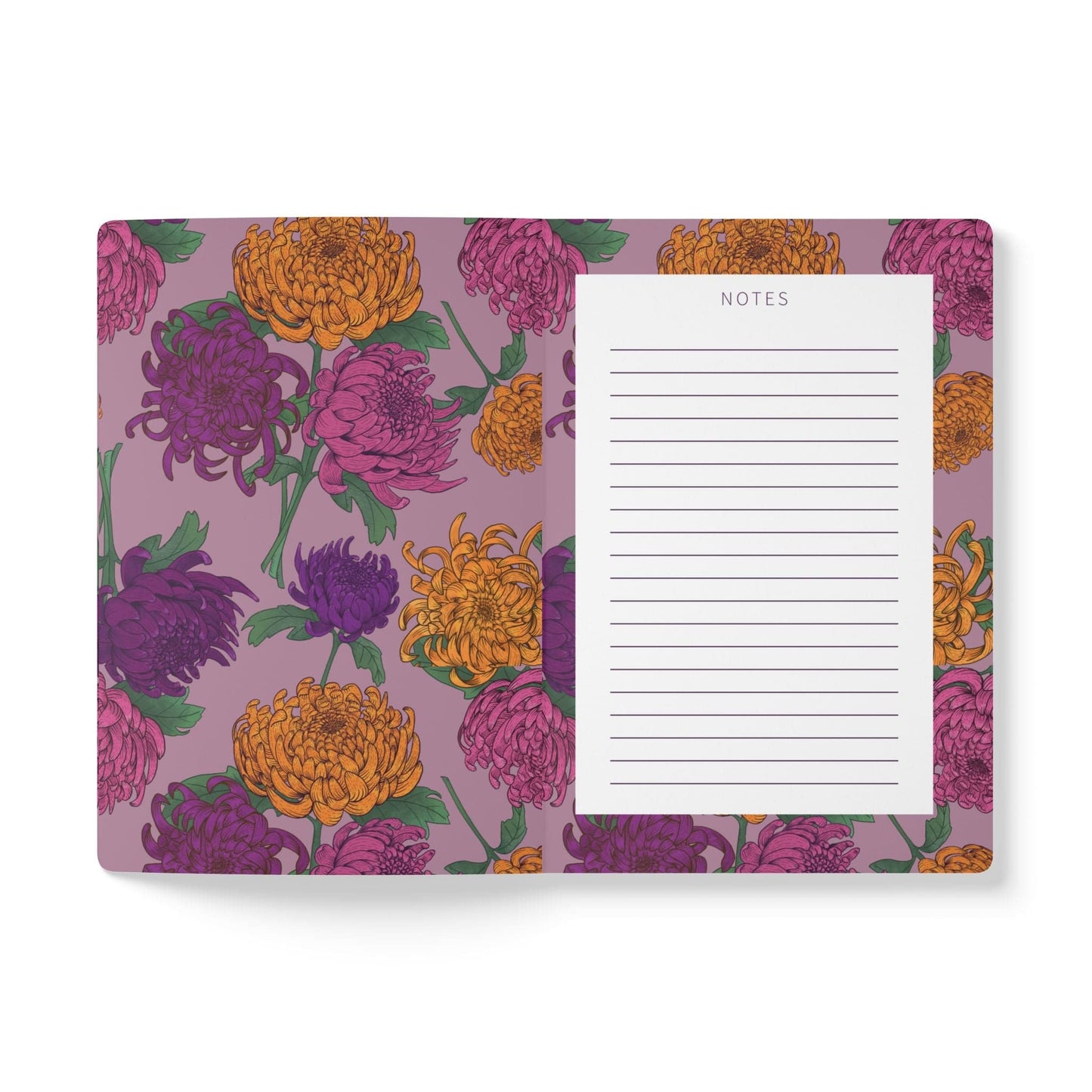 Paper products Chrysanthemum Flower Journal - November Birth flower - Personalizable Softcover Journal