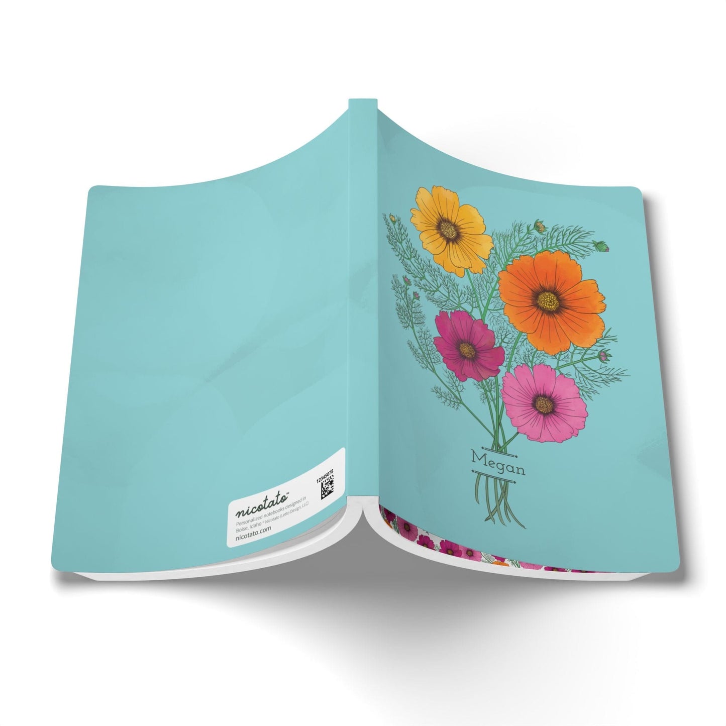 Paper products Cosmo Flower Journal - October Birth flower - Personalizable Softcover Journal