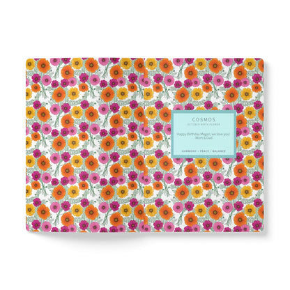Paper products Cosmo Flower Journal - October Birth flower - Personalizable Softcover Journal