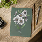Paper products Daisy Flower Journal - April Birth flower - Personalizable Softcover Journal