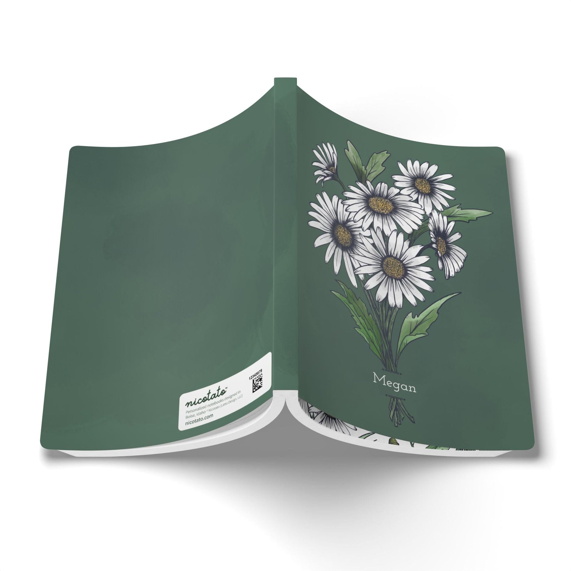 Paper products Daisy Flower Journal - April Birth flower - Personalizable Softcover Journal
