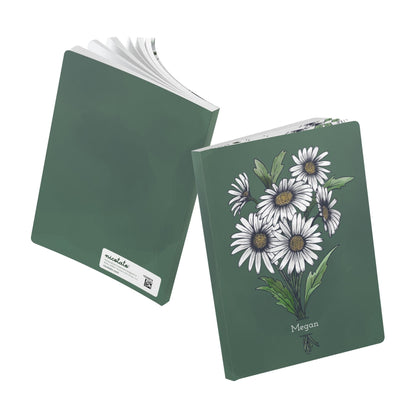Paper products Daisy Flower Journal - April Birth flower - Personalizable Softcover Journal