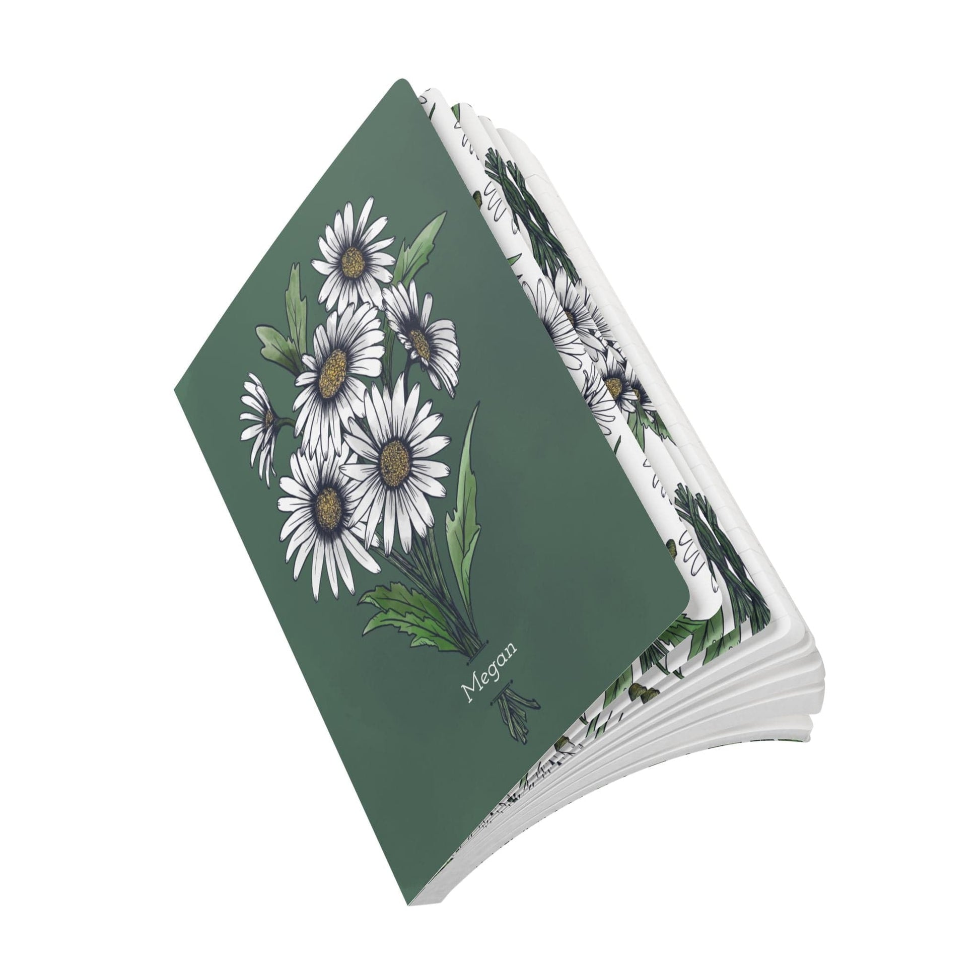 Paper products Daisy Flower Journal - April Birth flower - Personalizable Softcover Journal