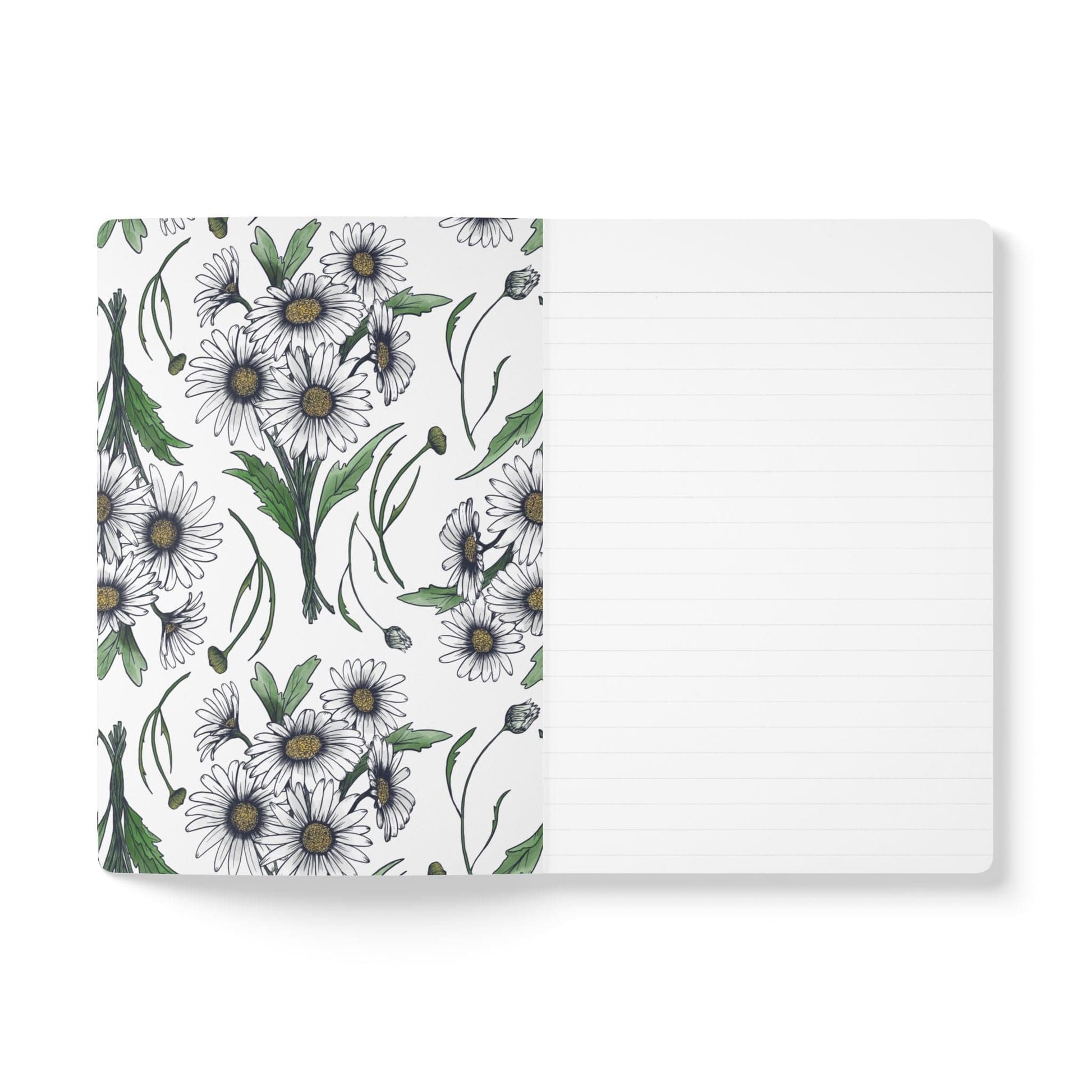 Paper products Daisy Flower Journal - April Birth flower - Personalizable Softcover Journal