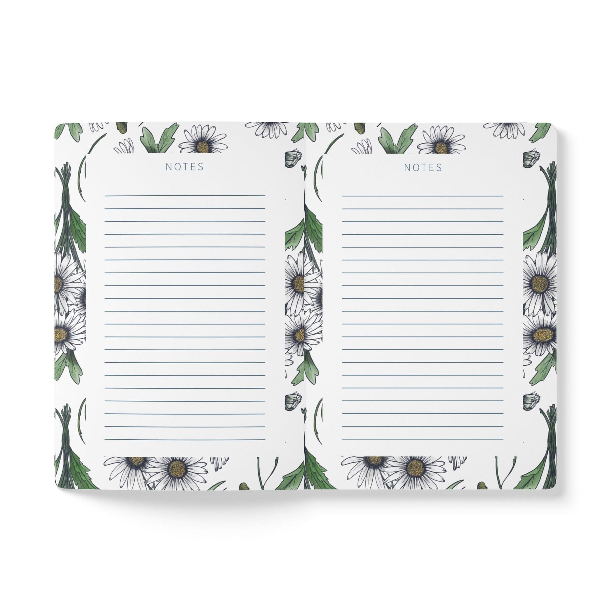 Paper products Daisy Flower Journal - April Birth flower - Personalizable Softcover Journal