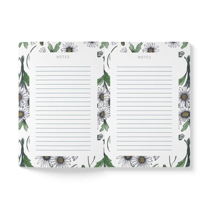 Paper products Daisy Flower Journal - April Birth flower - Personalizable Softcover Journal