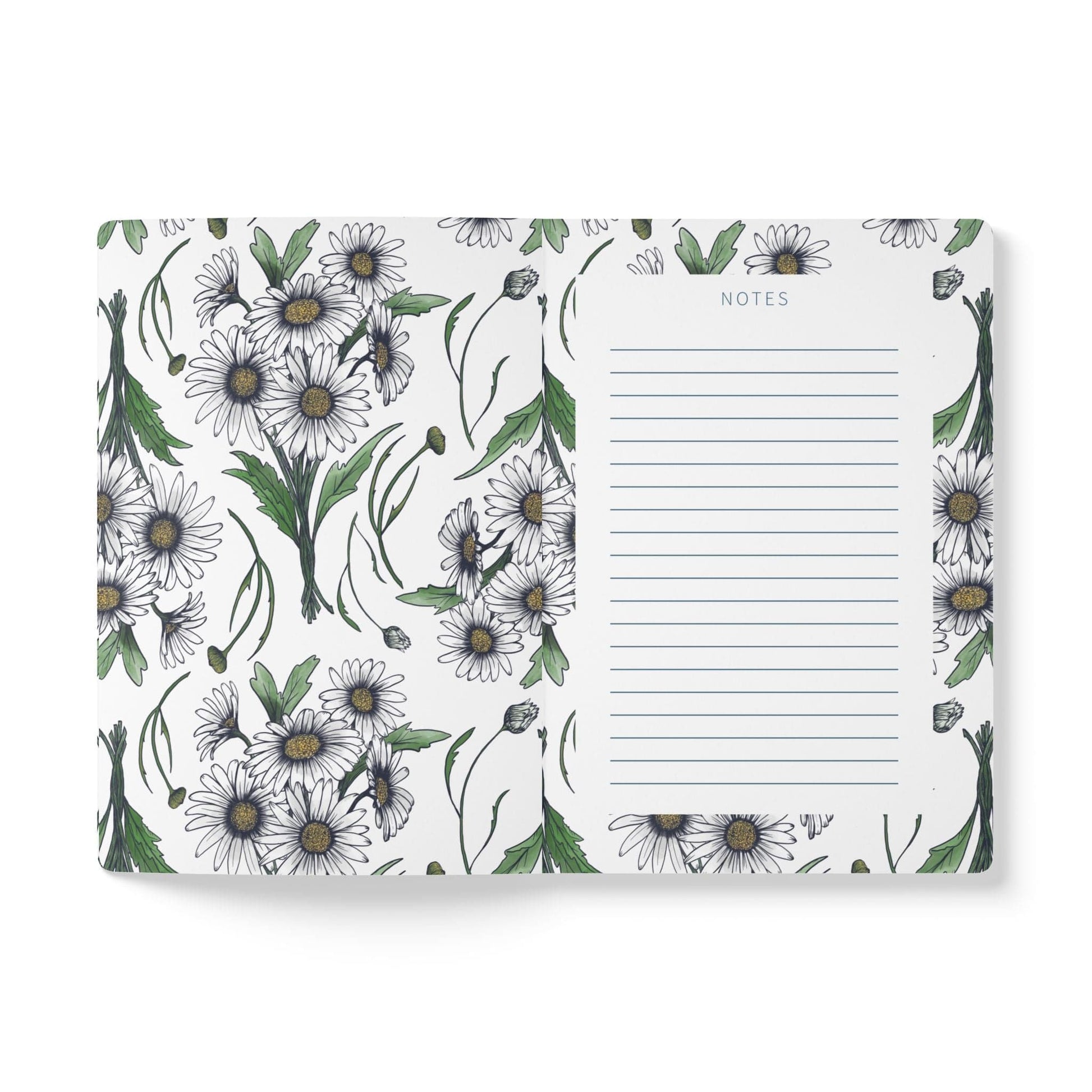 Paper products Daisy Flower Journal - April Birth flower - Personalizable Softcover Journal