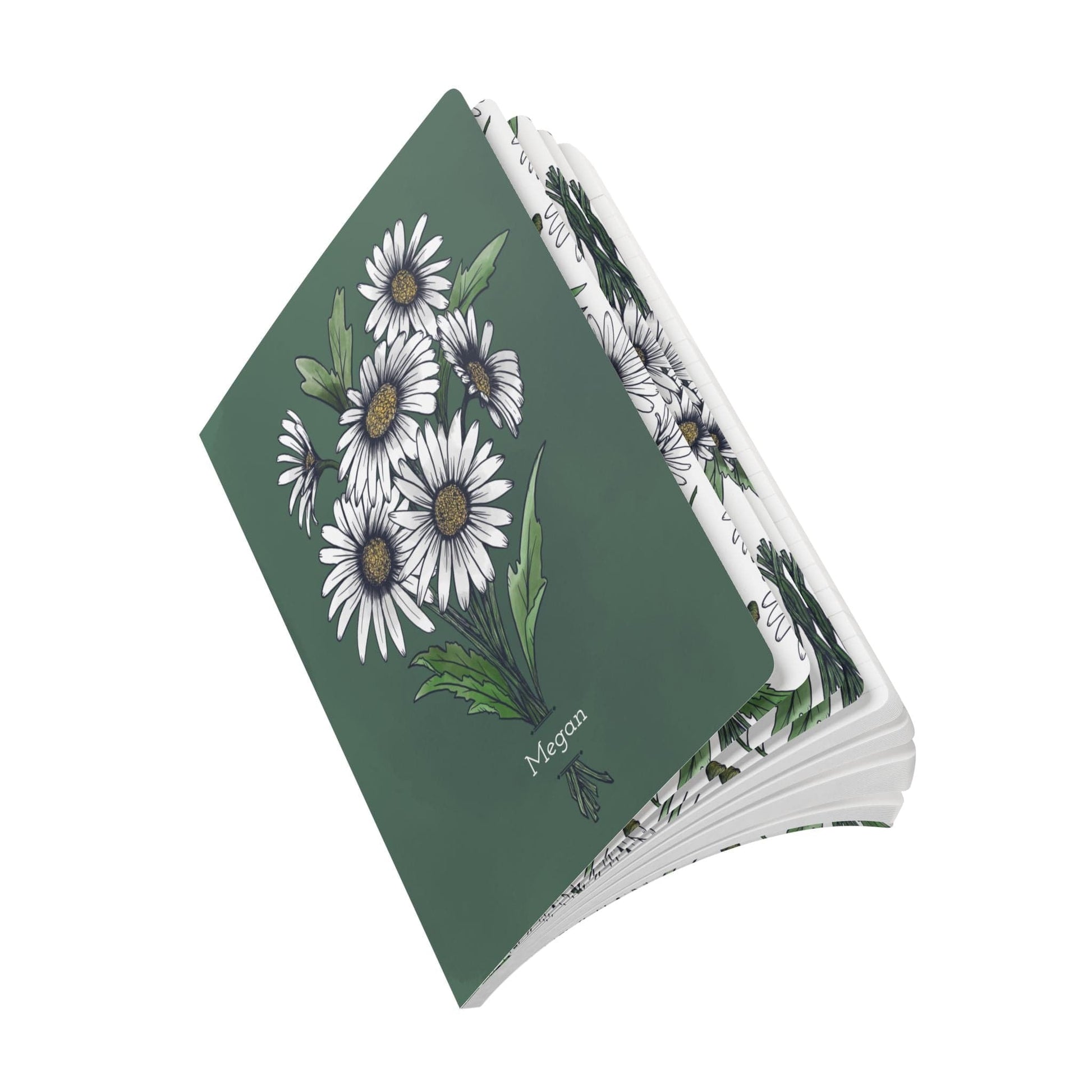Paper products Daisy Flower Journal - April Birth flower - Personalizable Softcover Journal