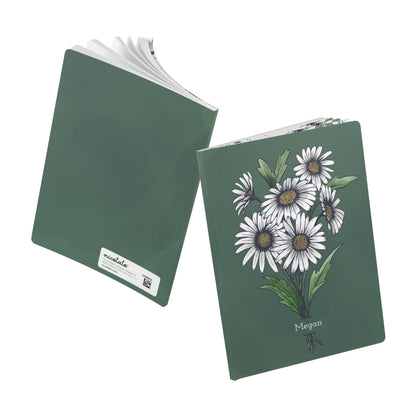 Paper products Daisy Flower Journal - April Birth flower - Personalizable Softcover Journal