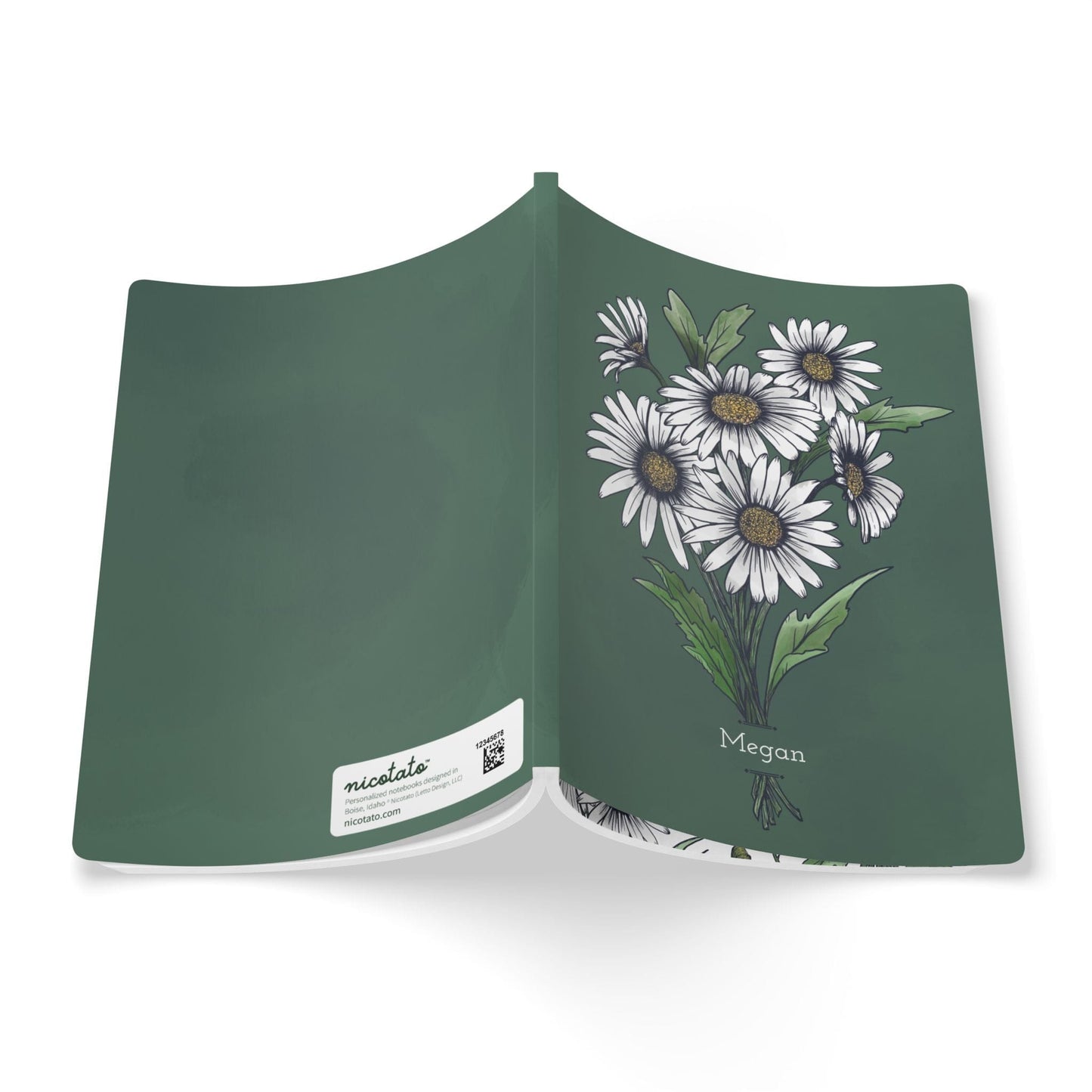 Paper products Daisy Flower Journal - April Birth flower - Personalizable Softcover Journal