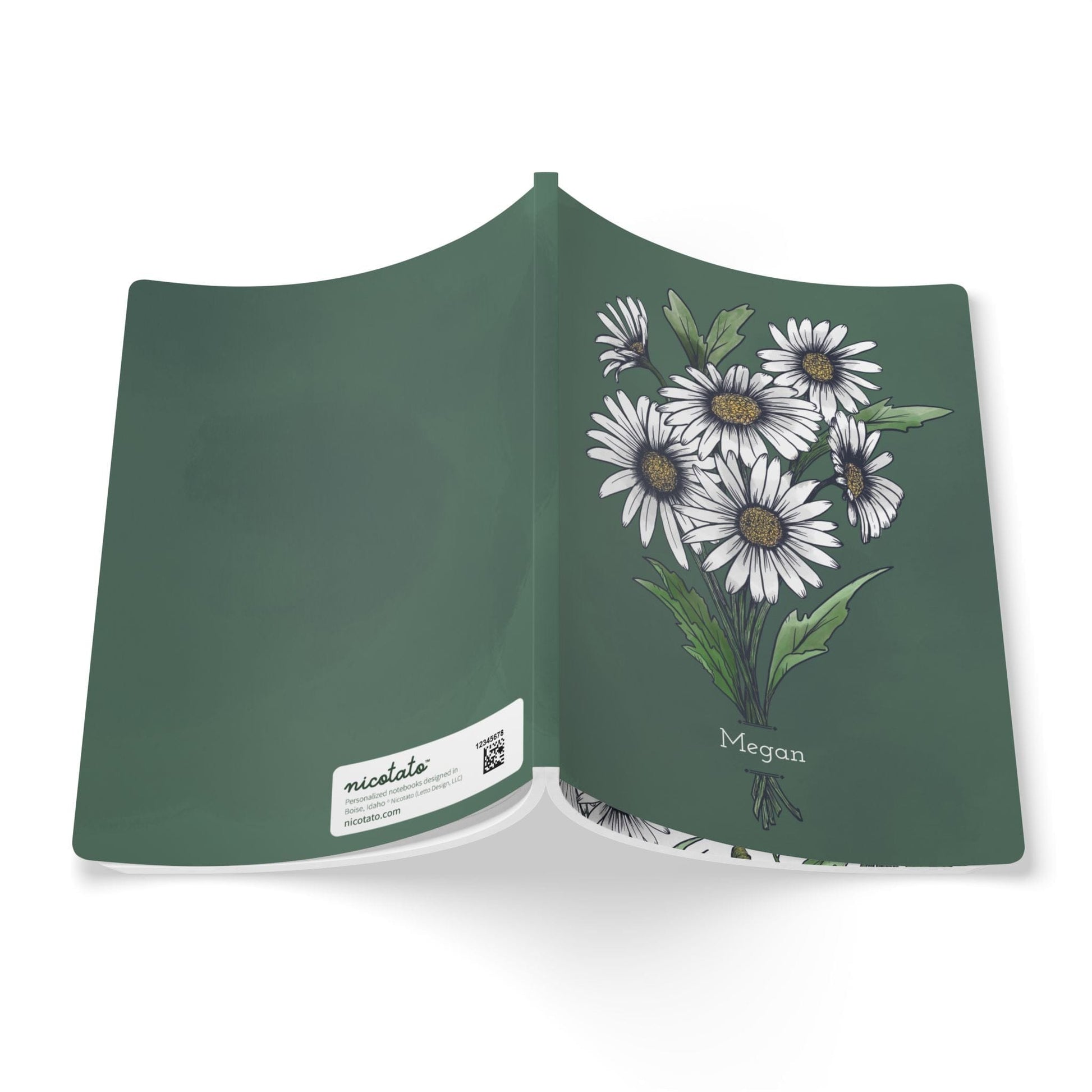 Paper products Daisy Flower Journal - April Birth flower - Personalizable Softcover Journal