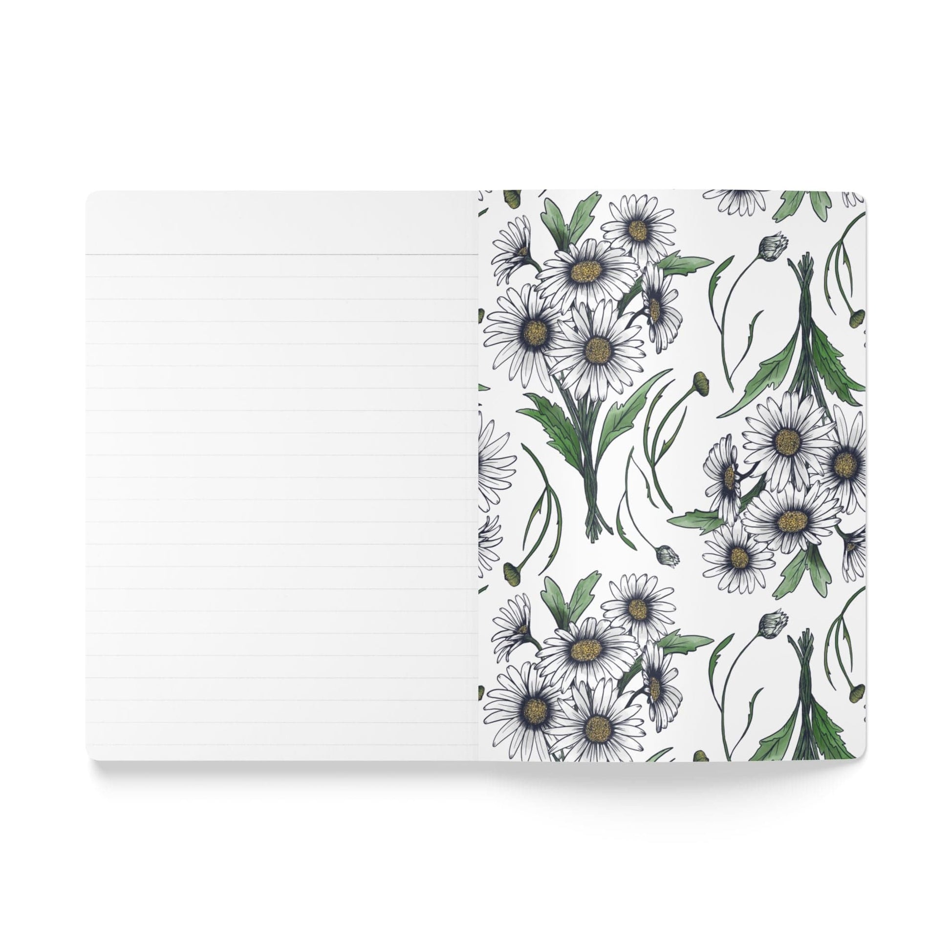 Paper products Daisy Flower Journal - April Birth flower - Personalizable Softcover Journal