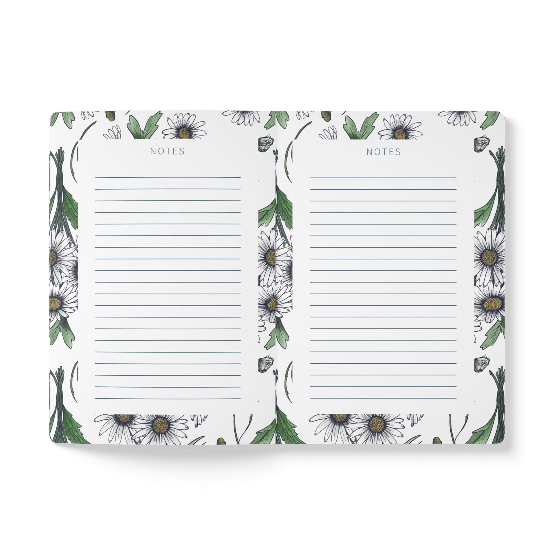 Paper products Daisy Flower Journal - April Birth flower - Personalizable Softcover Journal
