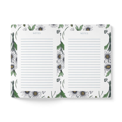 Paper products Daisy Flower Journal - April Birth flower - Personalizable Softcover Journal