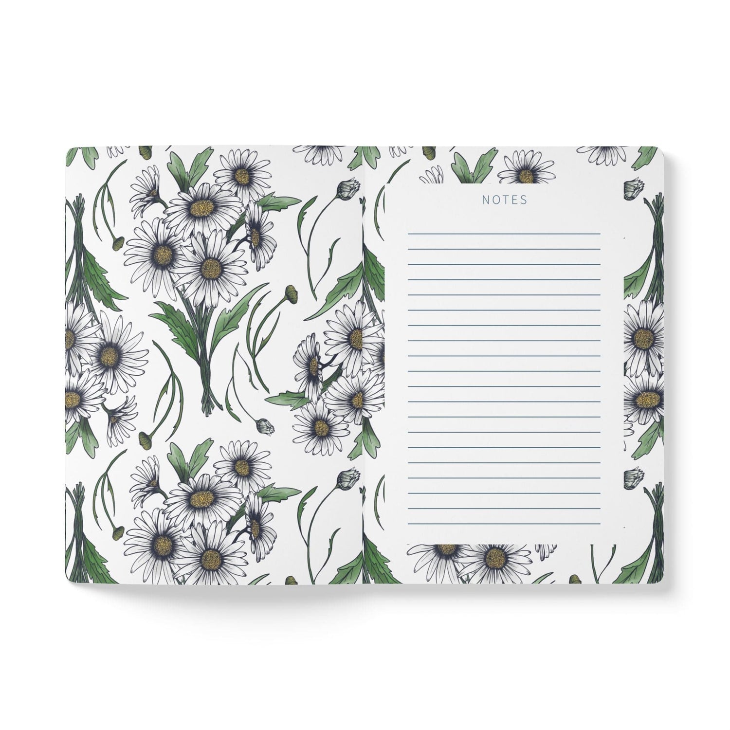 Paper products Daisy Flower Journal - April Birth flower - Personalizable Softcover Journal