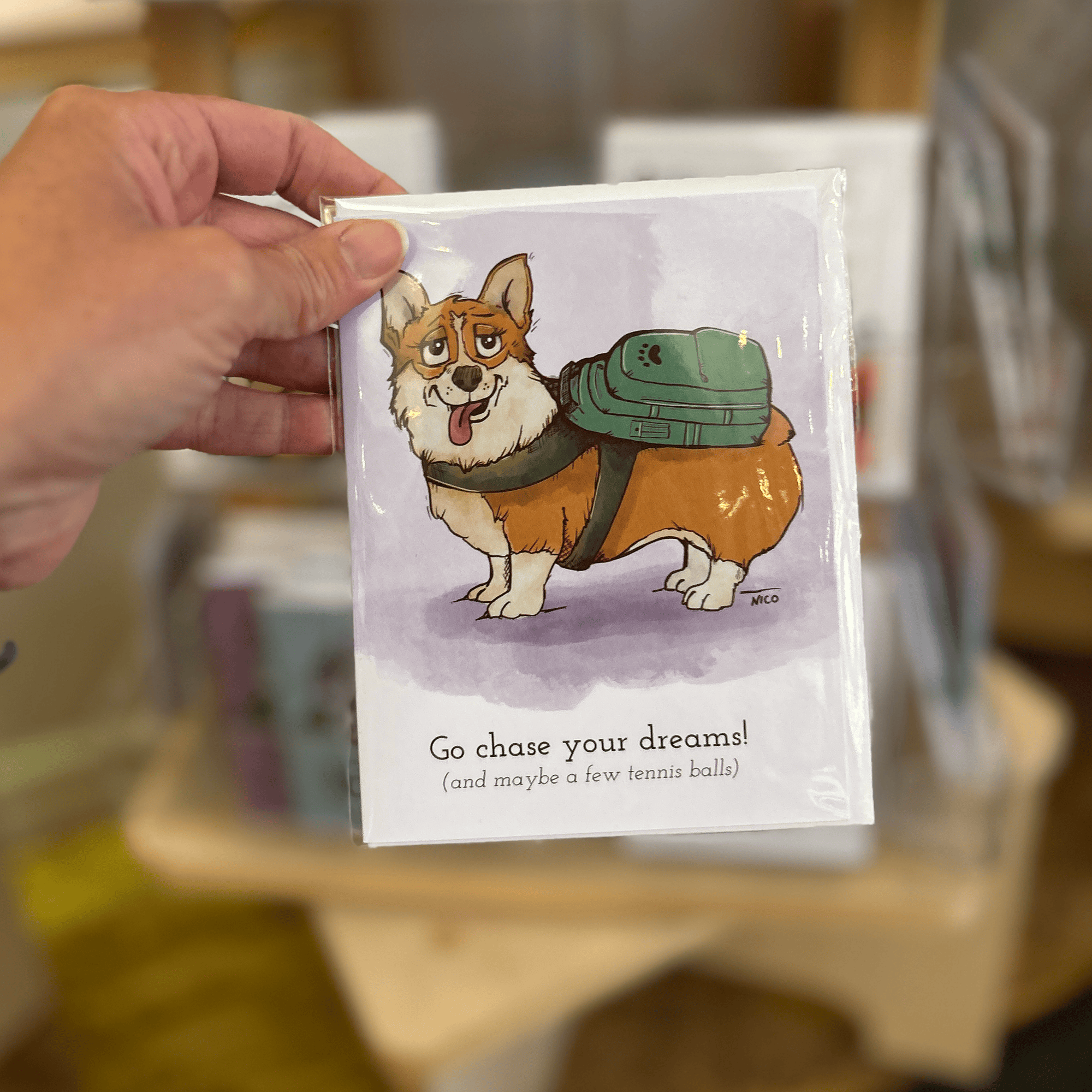 Paper products Go Chase Your Dreams Corgi Card