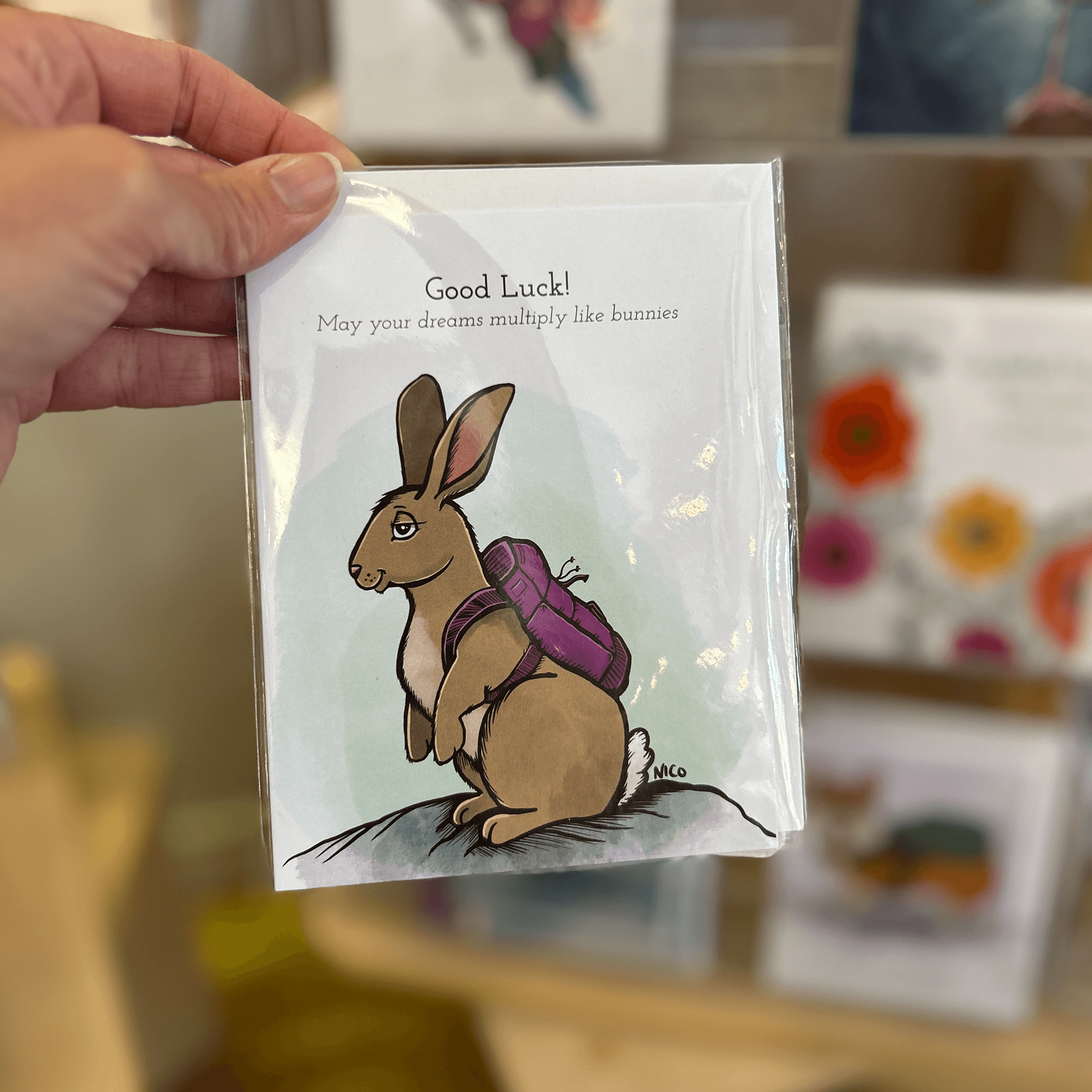 Paper products Good Luck Bunny Card